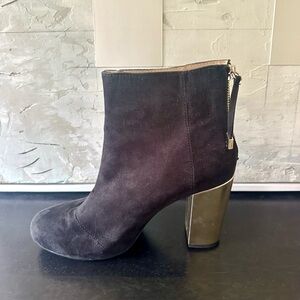 Zara Black and Gold Heeled Boots